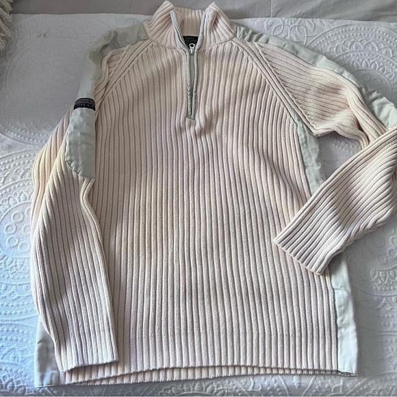 Vintage 90s y2k NAUTICA Quarter Zip Pullover Chunky Rib Knit Sweater SIZE XL - Picture 2 of 12